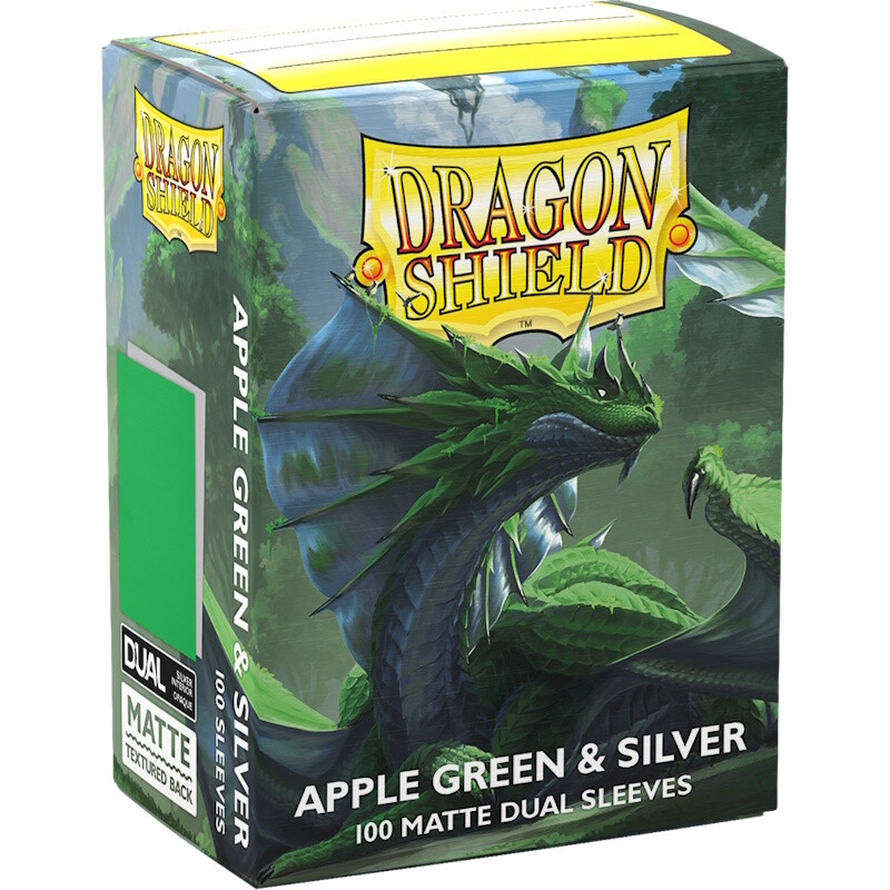 Protège Cartes - Dragon Shield : DS100 – DUAL MATTE - (STD x100) - Apple Green & Silver