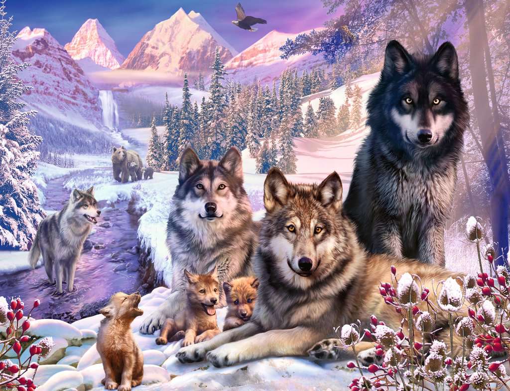 RAVENSBURGER – Puzzle – 2000p – Loups dans la neige – Image 2