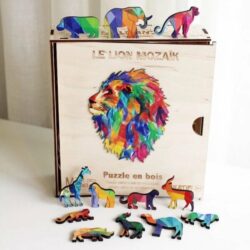 Puzzle en Bois – Le Lion Mozaïk 201pc
