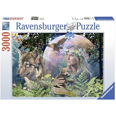 RAVENSBURGER - Puzzle - 3000p : Loups au Clair de Lune