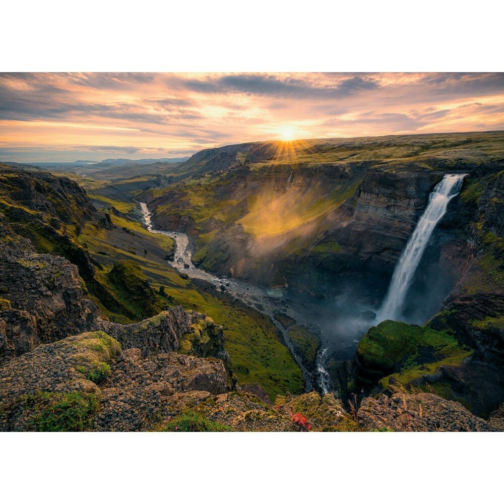 RAVENSBURGER - Puzzle - 1000p : La Cascade Haifoss, Islande (Highlight) – Image 2