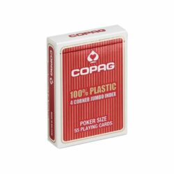 Copag – Jeu de 54 Cartes 100% plastique – Rouge
