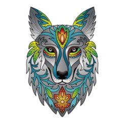 Puzzle EN BOIS – Rainbow Wooden Puzzle / LOUP – 180pcs