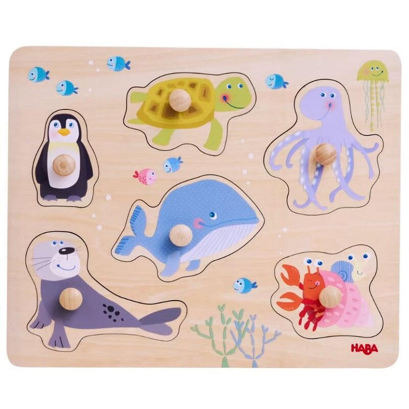 Puzzle en Bois - Bébés 6pcs - Animaux marins (HABA)