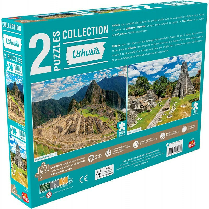 Puzzle Ushuaia - Machu Picchu 1000 pcs & Tikal 500 pcs – Les Dés masKés