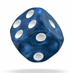 Oakie Doakie Dice – Dés D6 – 12mm – Marble – Bleu (x1)