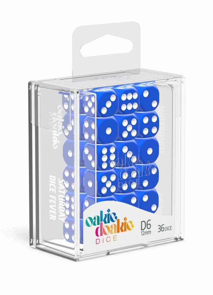 Oakie Doakie Dice - Dés D6 12mm - Solid - Bleu (x36) – Image 3