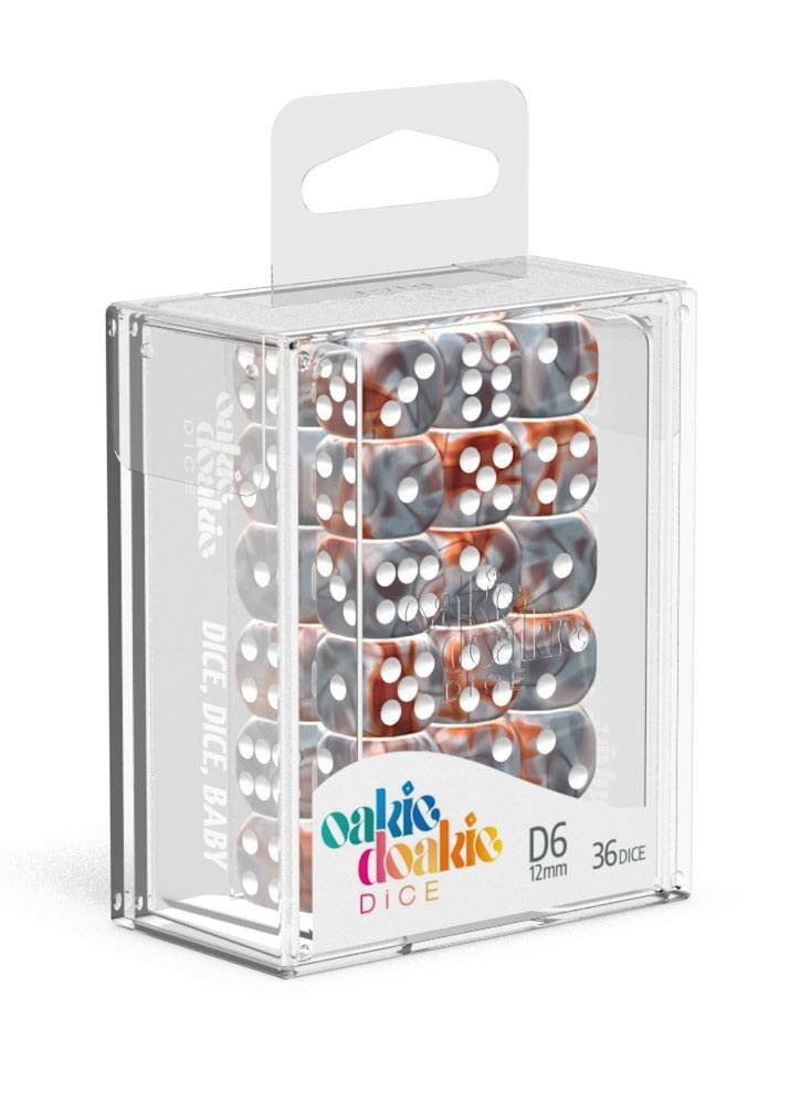 Oakie Doakie Dice - Dés D6 12mm - Gemidice - Silver-Rust (x36) – Image 3