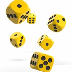 Oakie Doakie Dice – Dés D6 16mm – Solid – Jaune (x12)