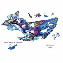 Puzzle EN BOIS – Rainbow Wooden Puzzle / Baleine – 125 pcs