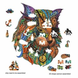 Puzzle EN BOIS – Rainbow Wooden Puzzle / CHAT PIRATE – 116 pcs