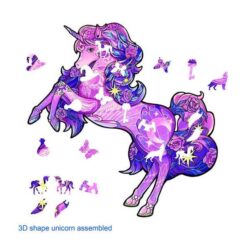Puzzle EN BOIS – Rainbow Wooden Puzzle / Licorne – 110 pcs