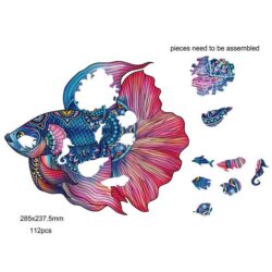 Puzzle EN BOIS – Rainbow Wooden Puzzle / Poisson – 112 pcs