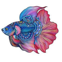 Puzzle EN BOIS – Rainbow Wooden Puzzle / Poisson – 112 pcs