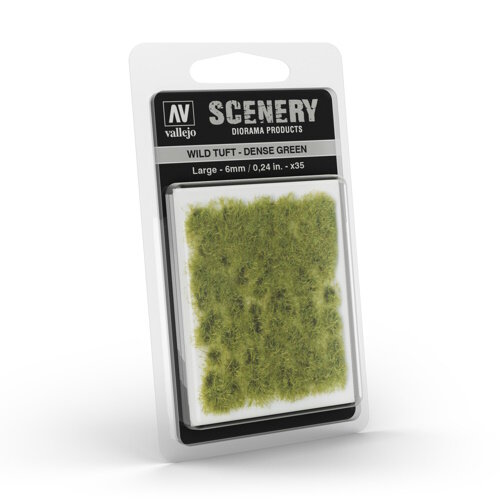 Vallejo - Touffes (Wild Tuft) - 6mm (Large) - Vert Dense (Dense Green)