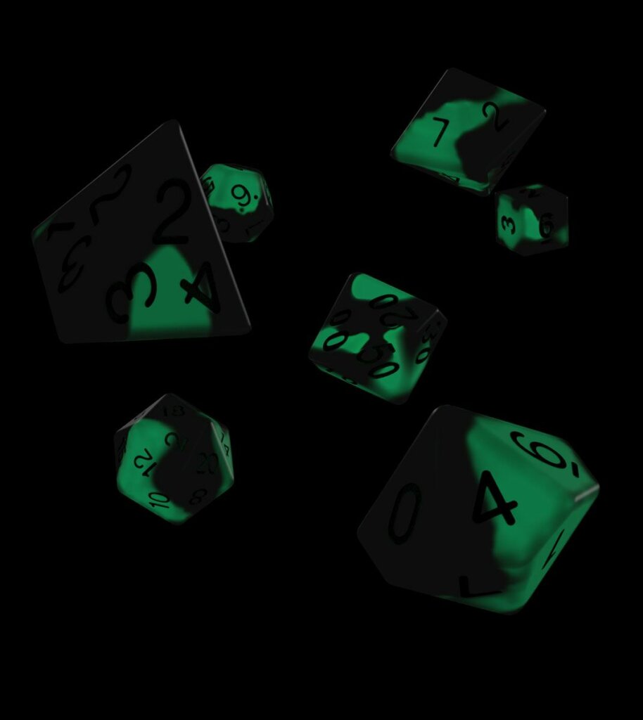 Oakie Doakie - Dice RPG / Dés JDR - Set Glow in the Dark - Biohazard (7) – Image 3