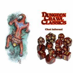 Dungeon Crawl Classics : Set 14 dés – Chat Infernal (phosporescents)