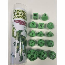 Dungeon Crawl Classics : Set 14 dés – Enchanteur d’Émeraude (vert pomme) FR