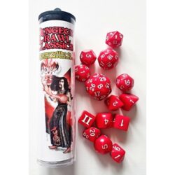 Dungeon Crawl Classics : Set 14 dés – Magicien Moustachu (rouges)