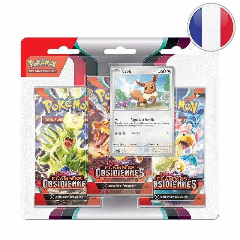 Pokémon EV03 : Flammes Obsidiennes - Pack 3 boosters