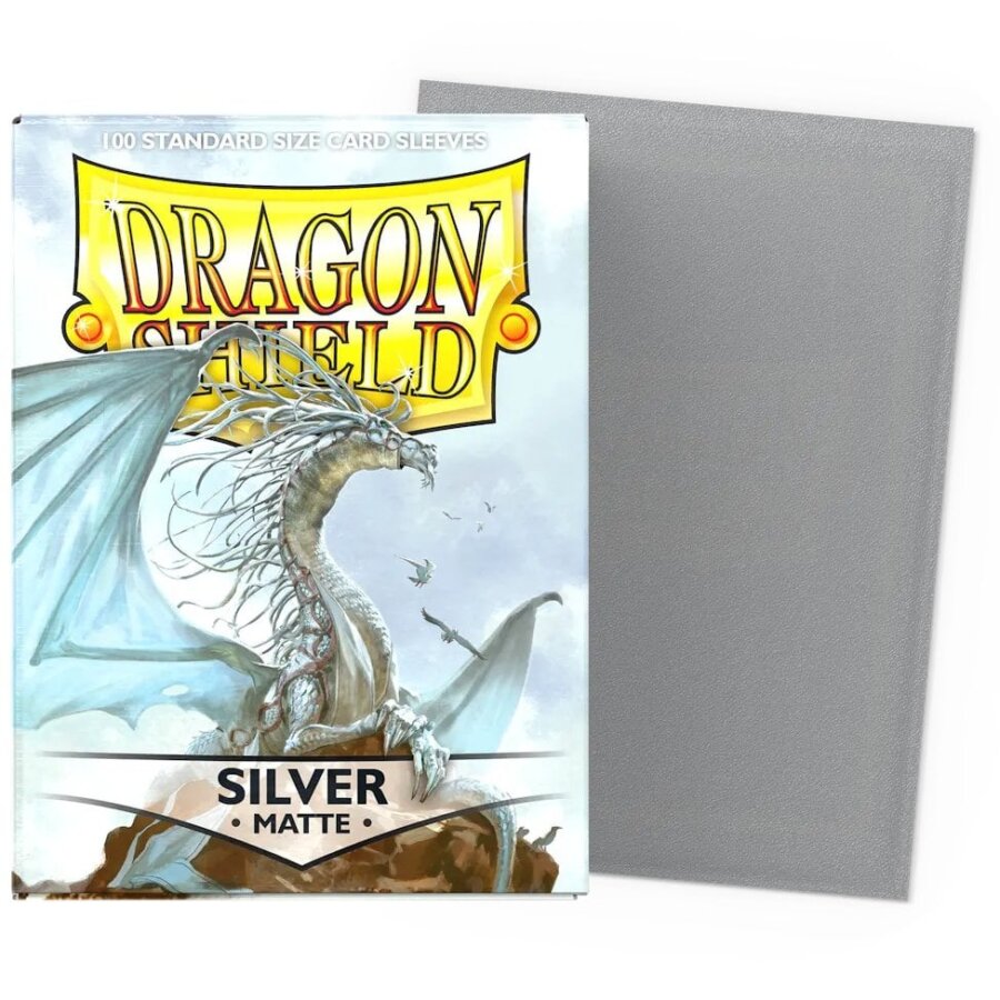 Protège Cartes – Dragon Shield : DS100 – MATTE – (STD x100) : Argent - Silver