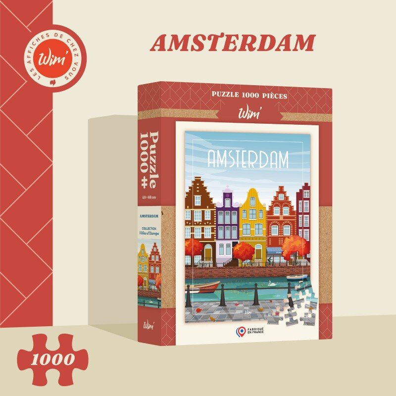 WIM AMSTERDAM - Puzzle / Affiche "Amsterdam" / 48x68cm