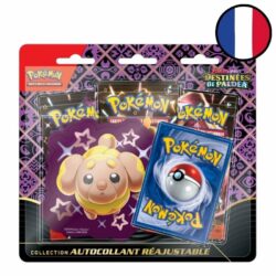 Pokémon EV045 : Destinées de Paldea – Tripack + Pack autocollant réajustable