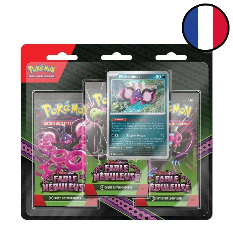 Pokémon EV065 : Fable Nébuleuse - 3 Boosters Pack Carte promo Pêchaminus (Q3 24)