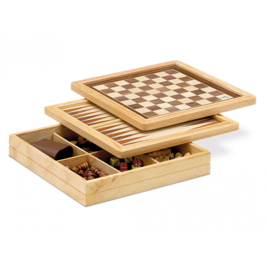 Coffret Échecs, de Dames et de Backgammon 3 en 1 ( 30cm/30cm) - CAYRO – Image 2