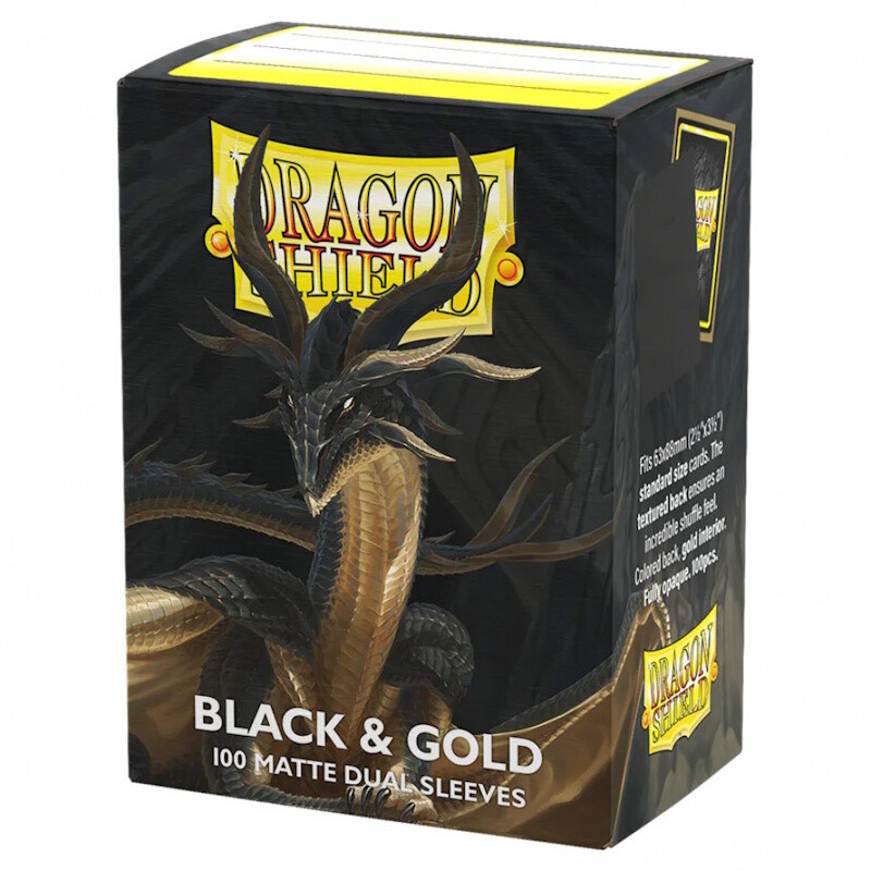 Protège Cartes - Dragon Shield : DS100 – DUAL MATTE - (STD x100) - Black & Gold