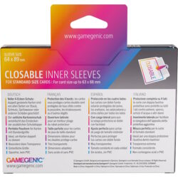 Gamegenic (GG) : Closable Inner Sleeves 64x89mm