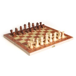 Echiquier 3 en 1 (échecs, dames, backgammon)