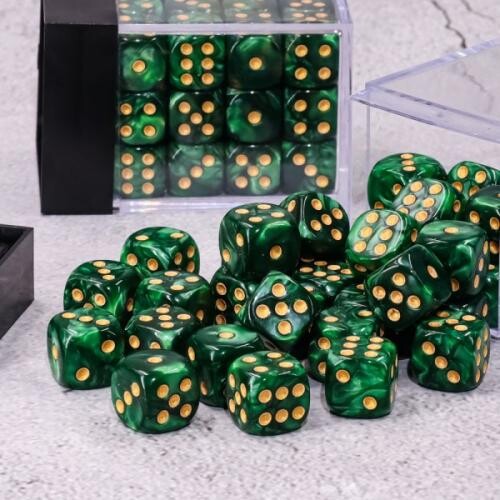 Lot de 36 dés 6 faces D6 - Vert – Image 3