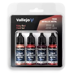 Vallejo True Metallic – Set (4x17ml) – Rouge Rubis (77254)