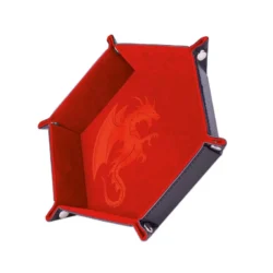 Piste de dés – 19 x 19 cm – Cuir et velours – Red Dragon