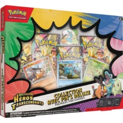 Pokémon : ME02.5 Mega Evolution – Héros Transcendants –  Coffret Collection avec pin’s Deluxe Premiers Partenaires