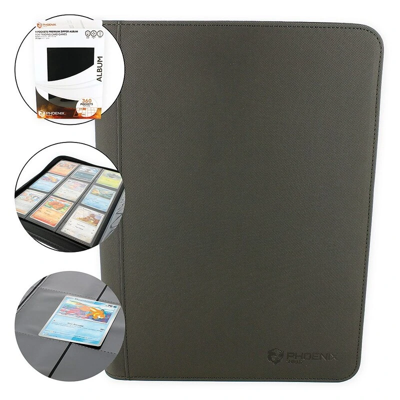 PHOENIX SHIELD - Premium Portfolio 9 cases (360 cartes) - NOIR