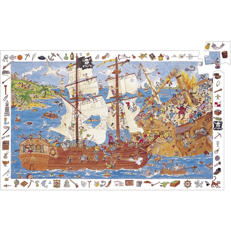 DJECO - PUZZLES - PUZZLES OBSERVATIONS - Les Pirates - 100 pcs – Image 2
