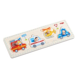 HABA – Puzzle en bois – 4pcs – Vehicules d’urgence (HABA)